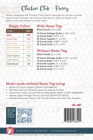 Chicken Club Cross Stitch Pattern Penny - Month 10