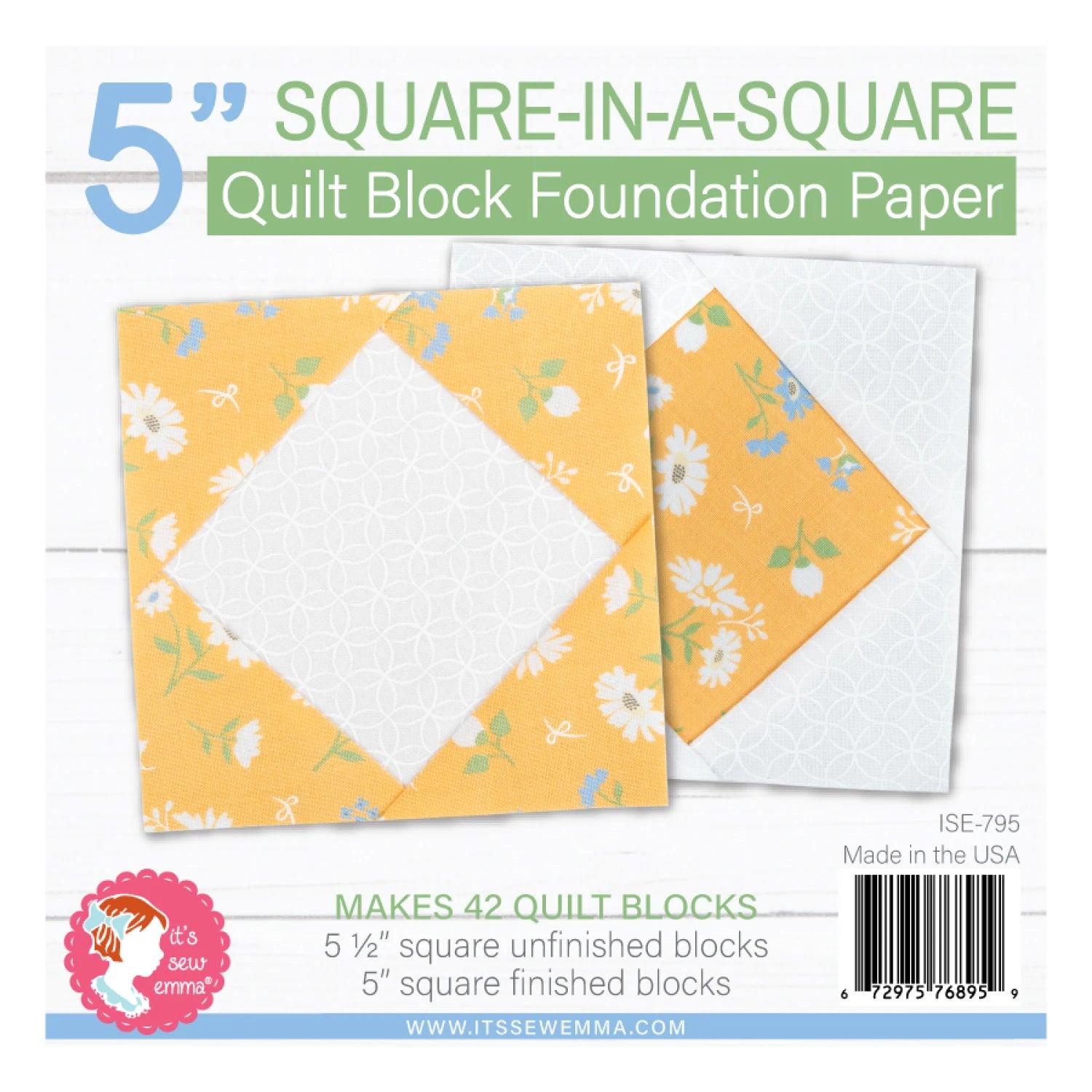 5in Square in a Square Quilt Block Foundation Papers
