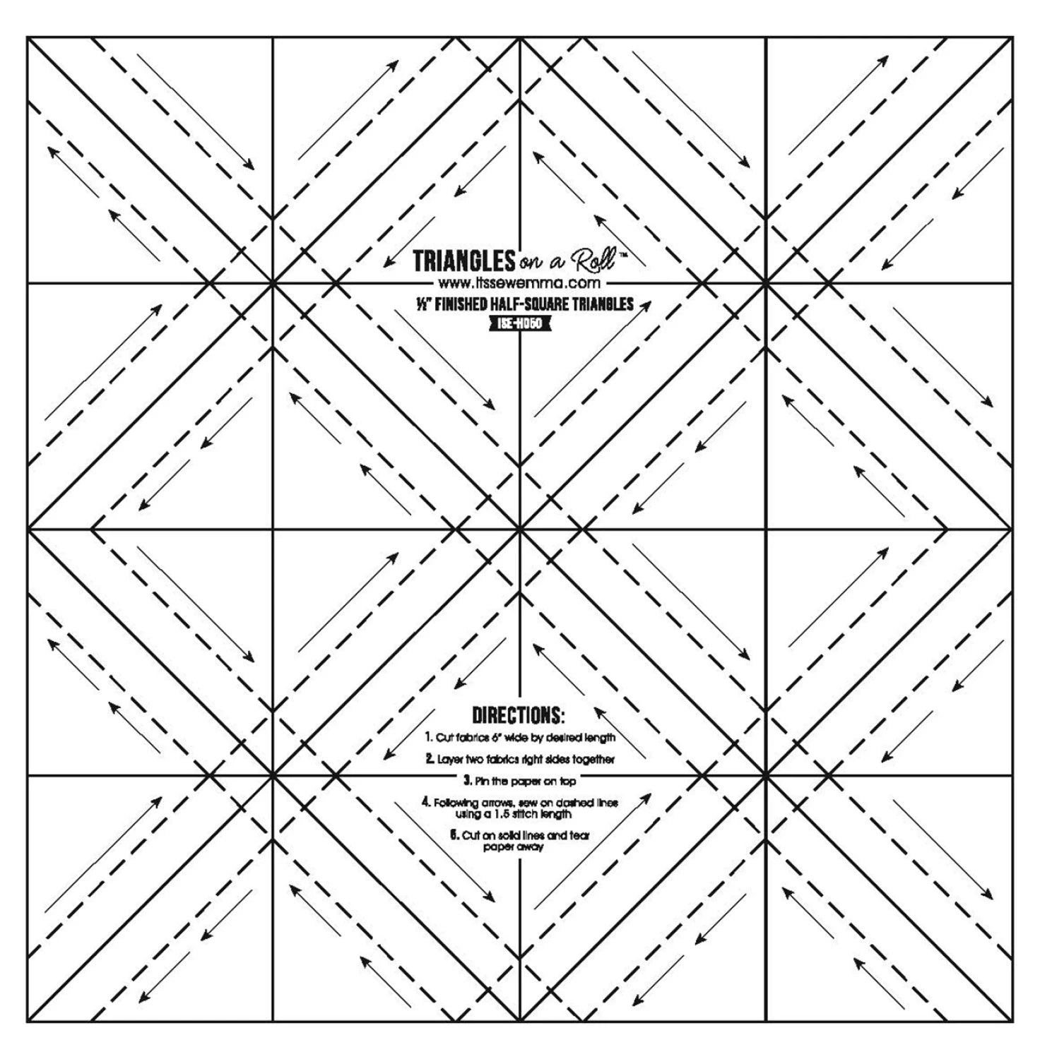 Triangles on a Roll - 1/2in Finished Half-Square Triangles