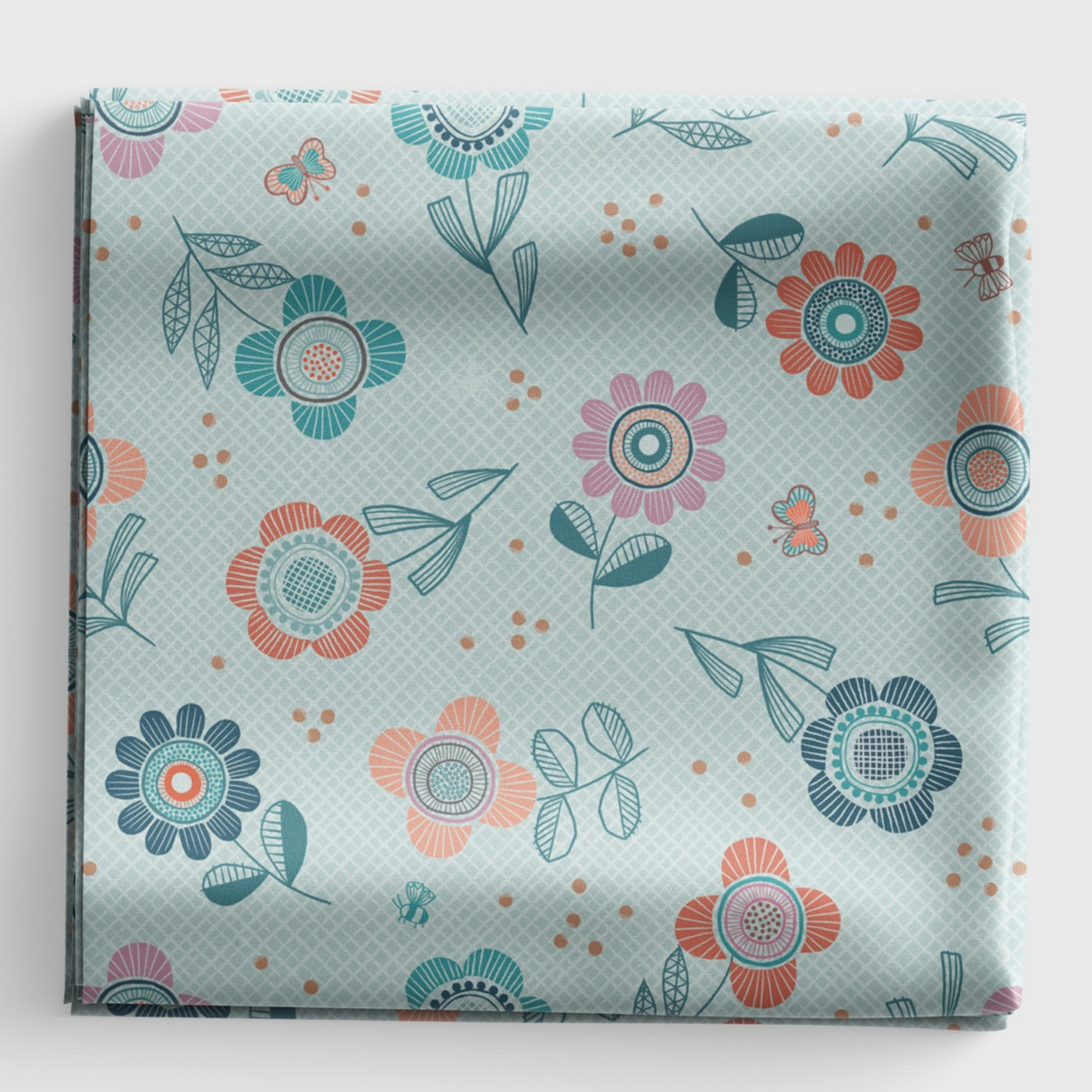 Jaynie - Flower dash on duck egg - L32B