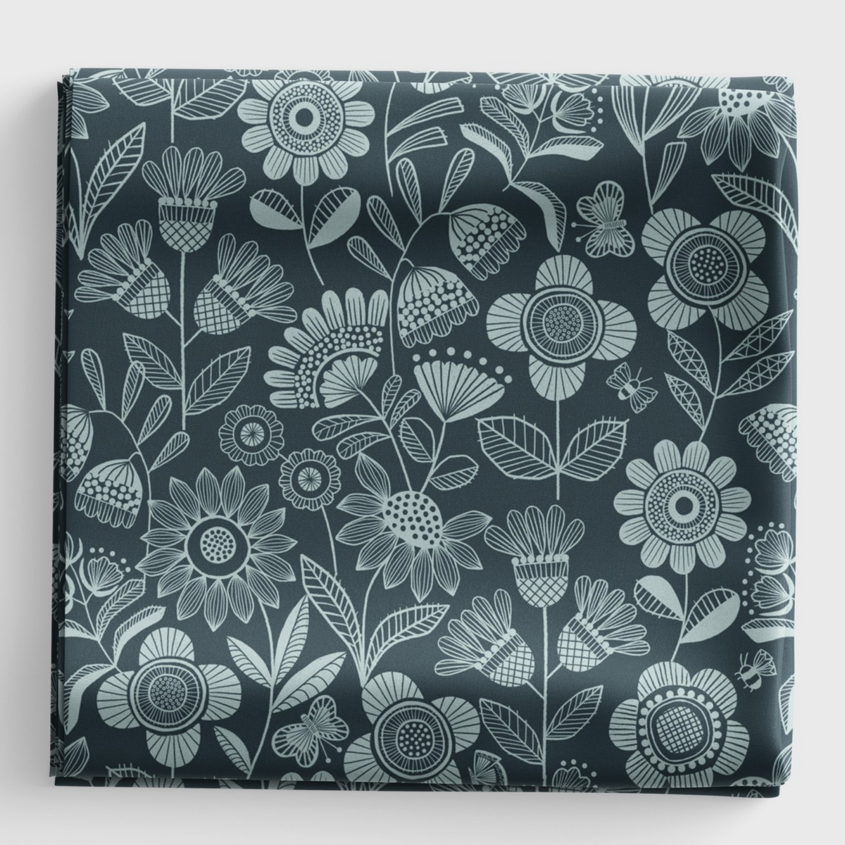 Jaynie - Jaynie flowers duck egg on Charcoal - L29C