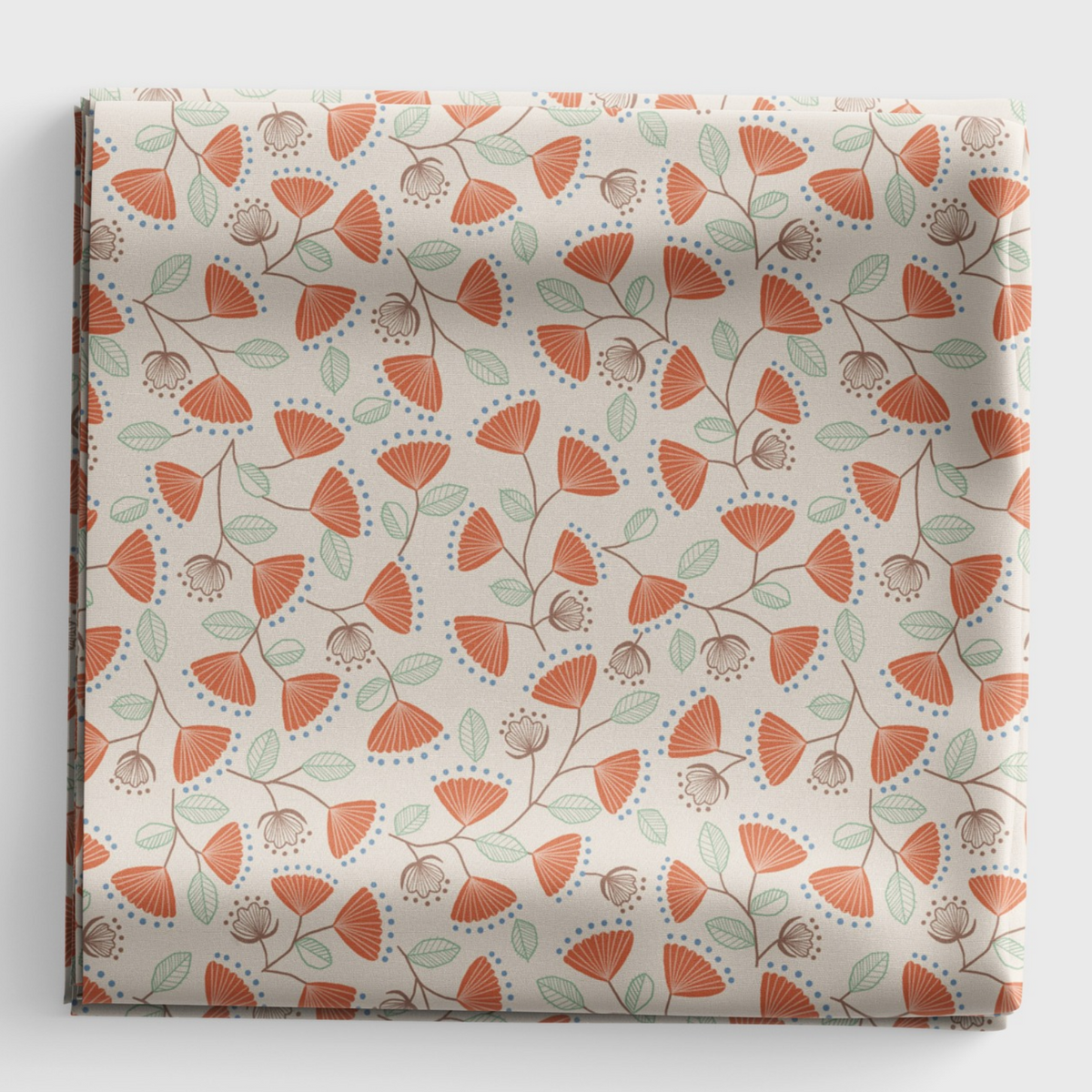 Jaynie - Terracotta blooms on dark cream - L31A