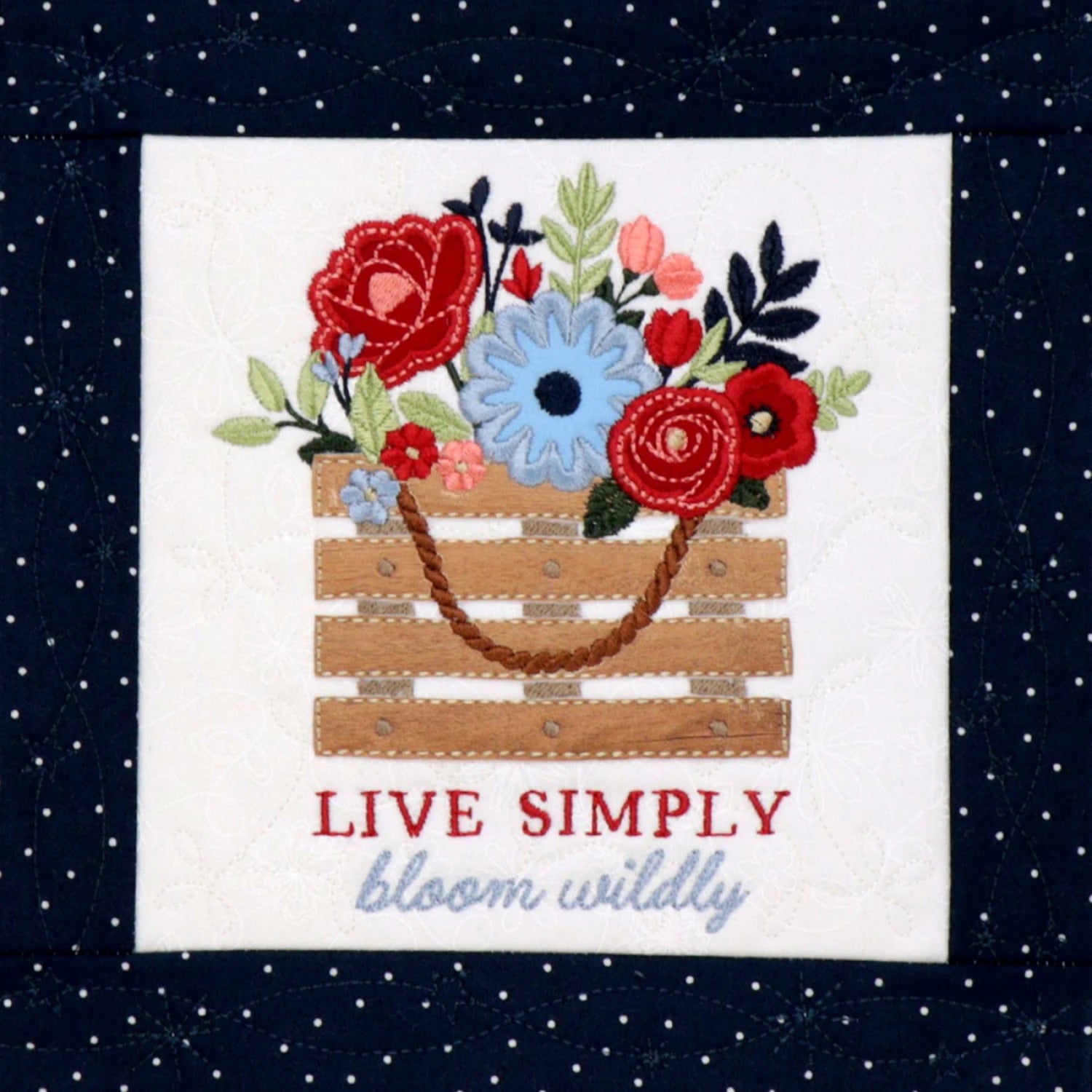 Country Blooms Pillow - Machine Embroidery
