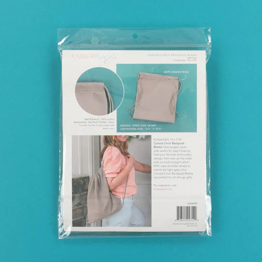 Blank Canvas Cinch Backpack - Light Grey