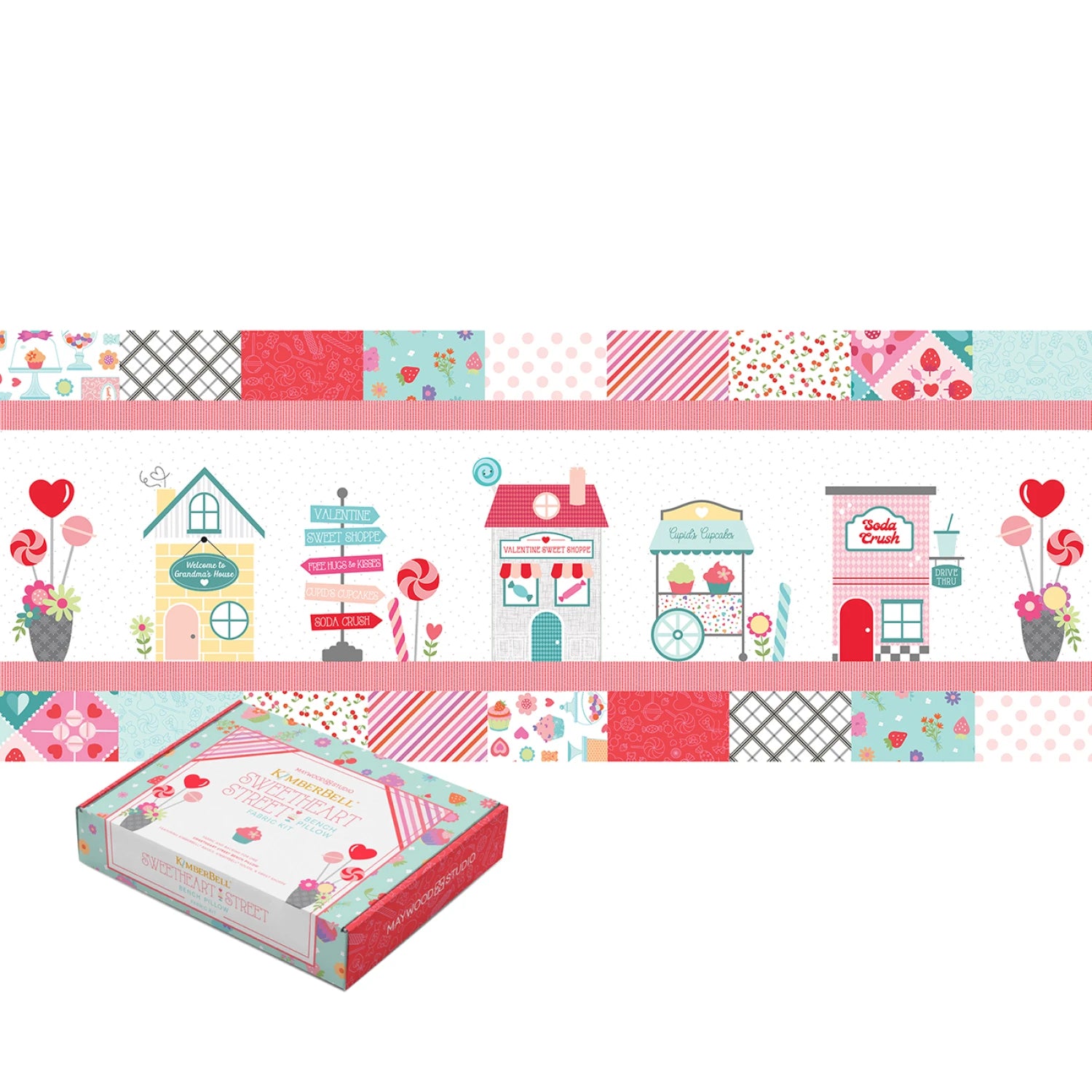 Sweetheart Street Bench Pillow Fabric Kit - Kimberbell
