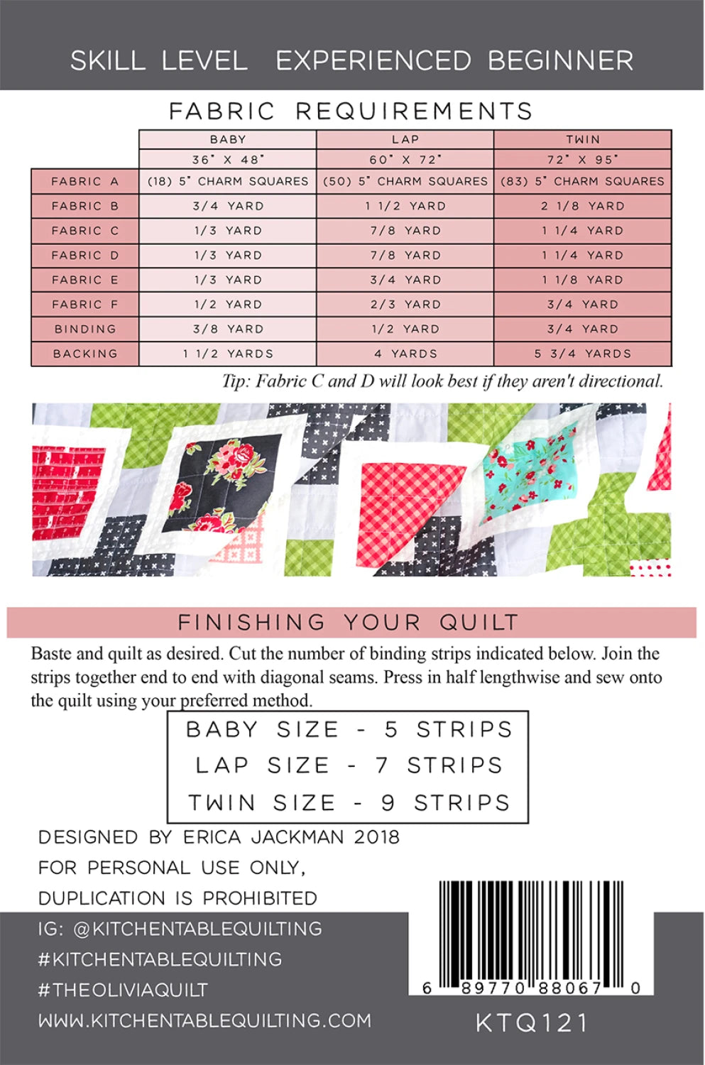 The Olivia Quilt Pattern - Kitchen Table Quilting