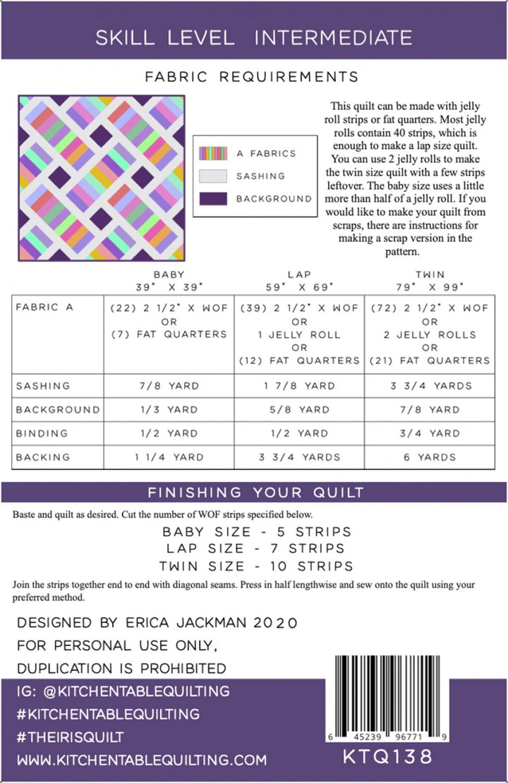 The Iris Quilt Pattern - Kitchen Table Quilting