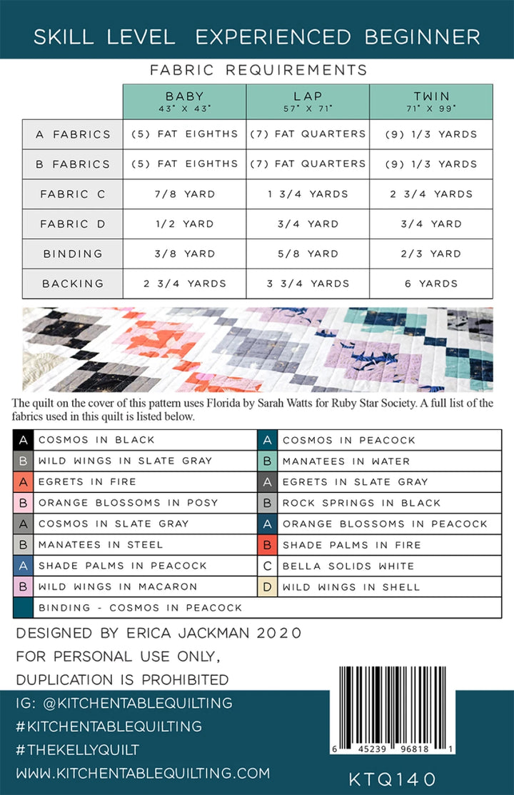 The Kelly Quilt Pattern - Kitchen Table Quilting