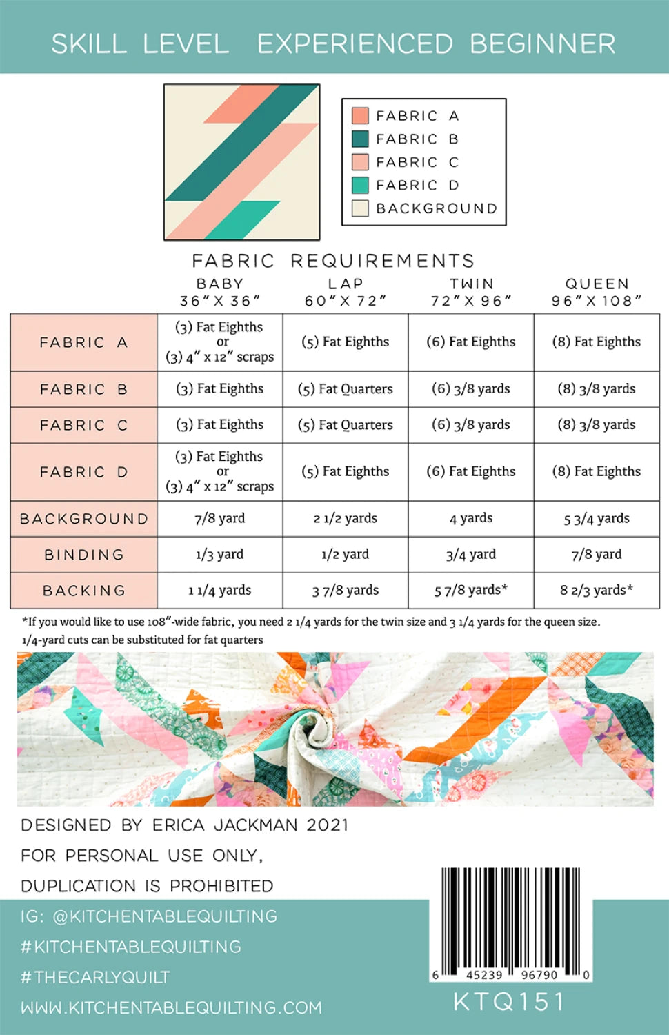 The Carly Quilt Pattern - Kitchen Table Quilting
