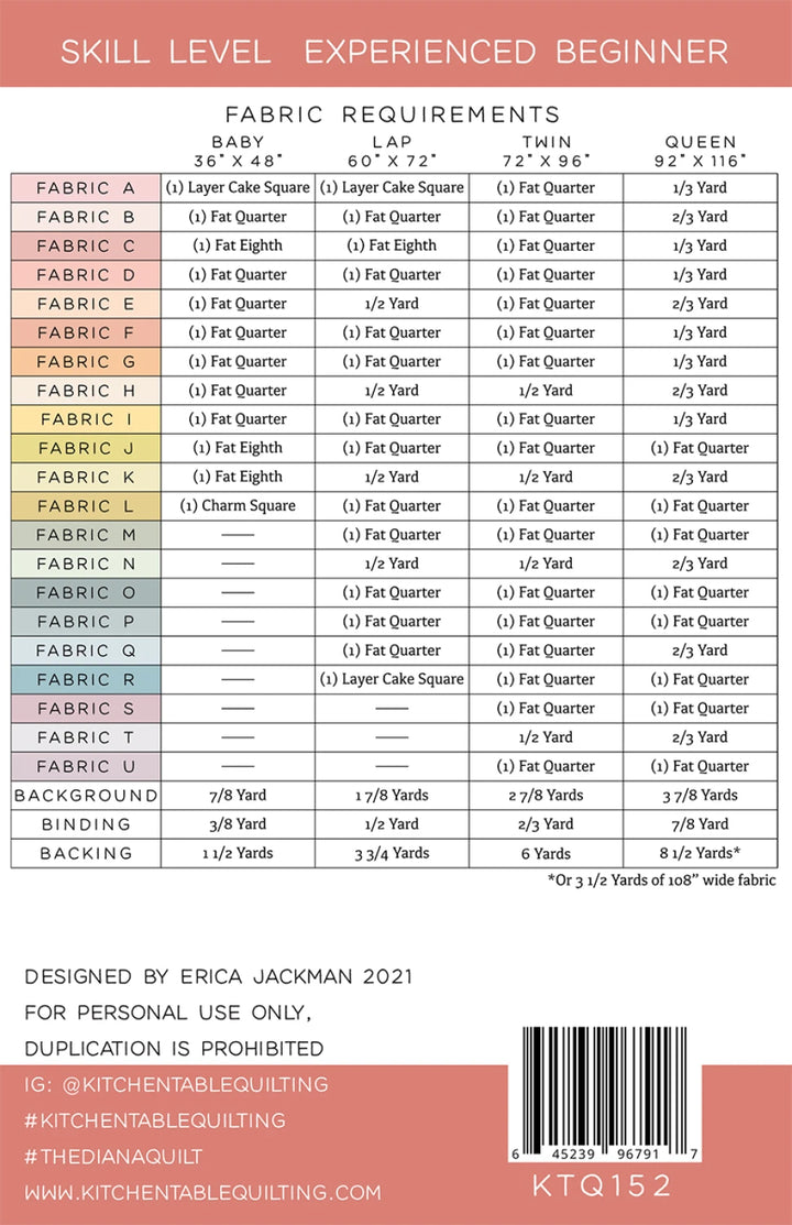 The Diana Quilt Pattern - Kitchen Table Quilting