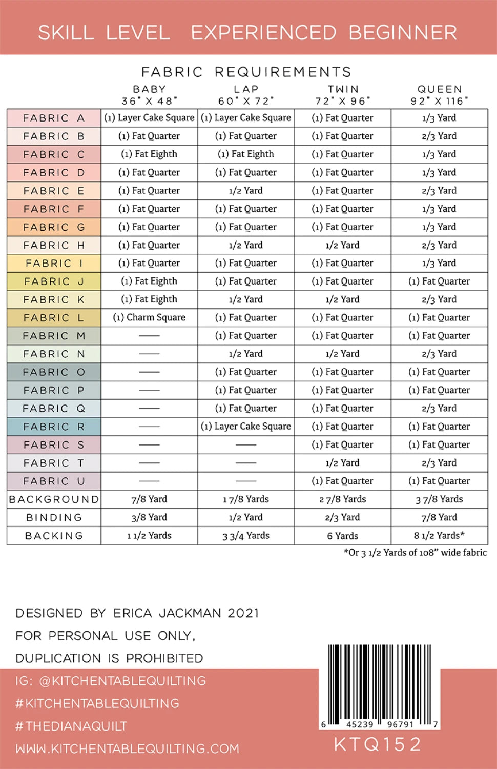 The Diana Quilt Pattern - Kitchen Table Quilting