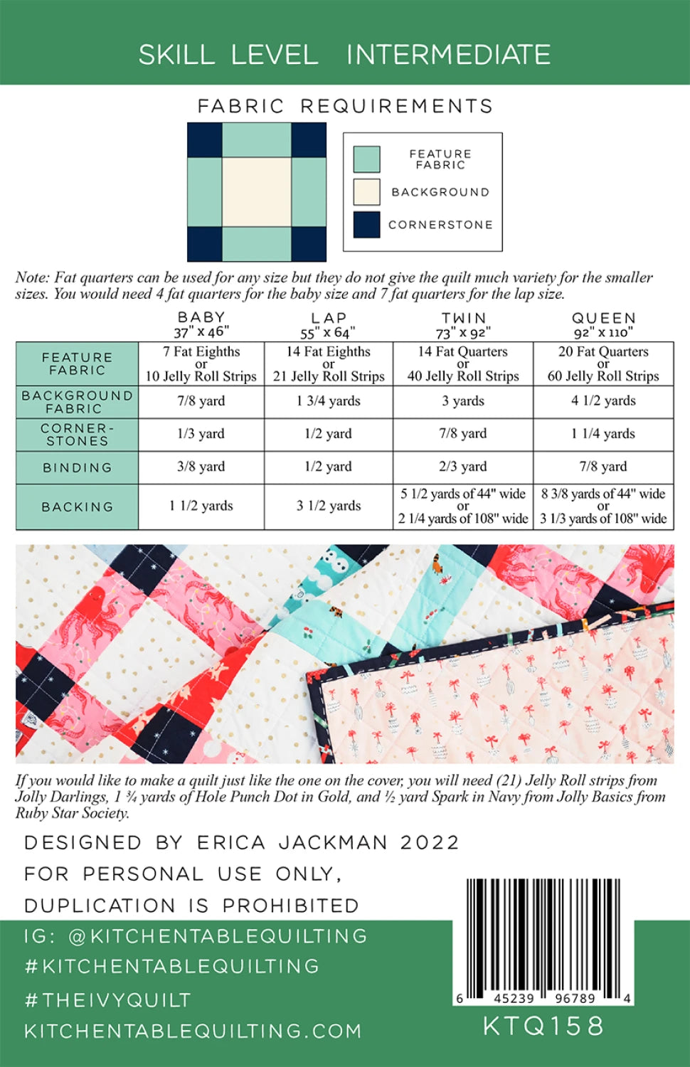 The Ivy Quilt Pattern - Kitchen Table Quilting