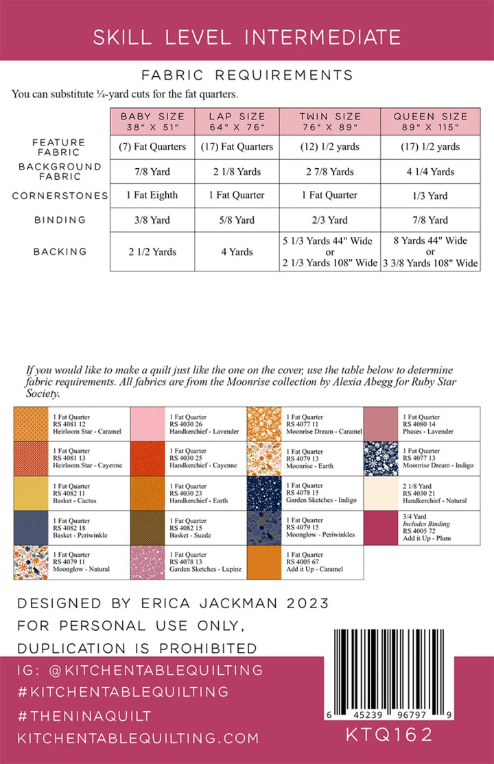 The Nina Quilt Pattern - Kitchen Table Quilting