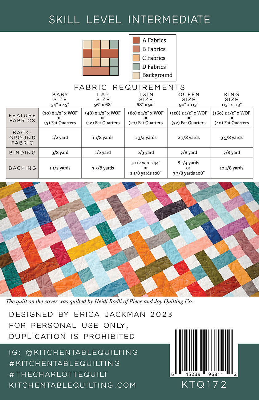 The Charlotte Quilt Pattern - Kitchen Table Quilting