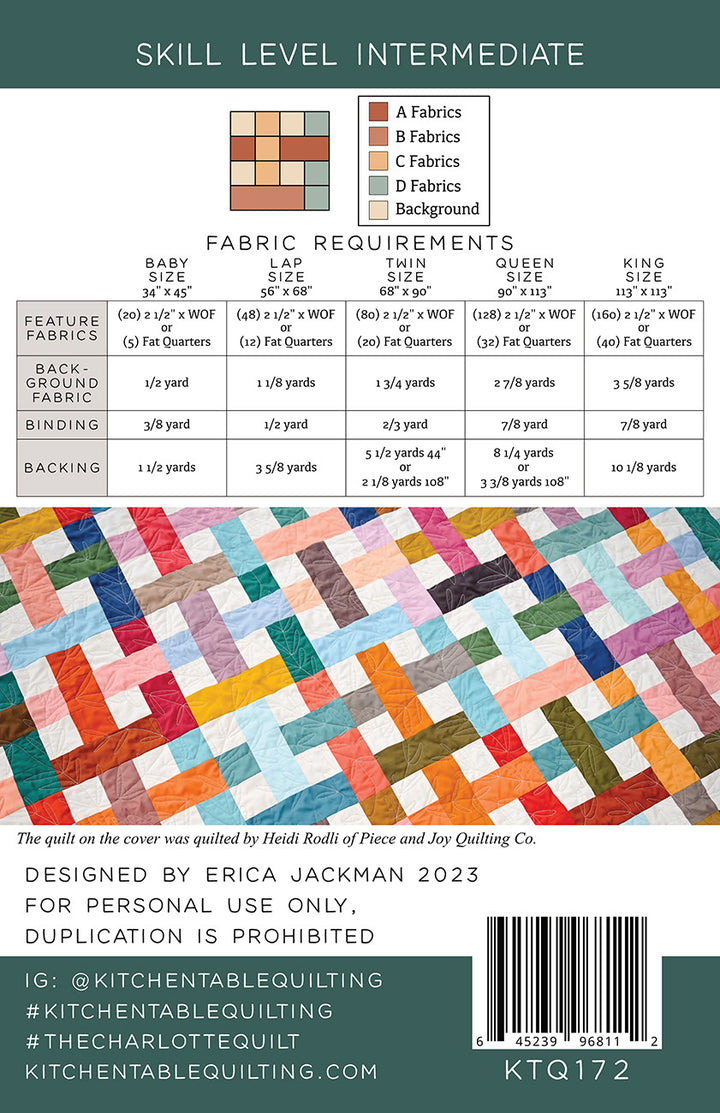 The Charlotte Quilt Pattern - Kitchen Table Quilting