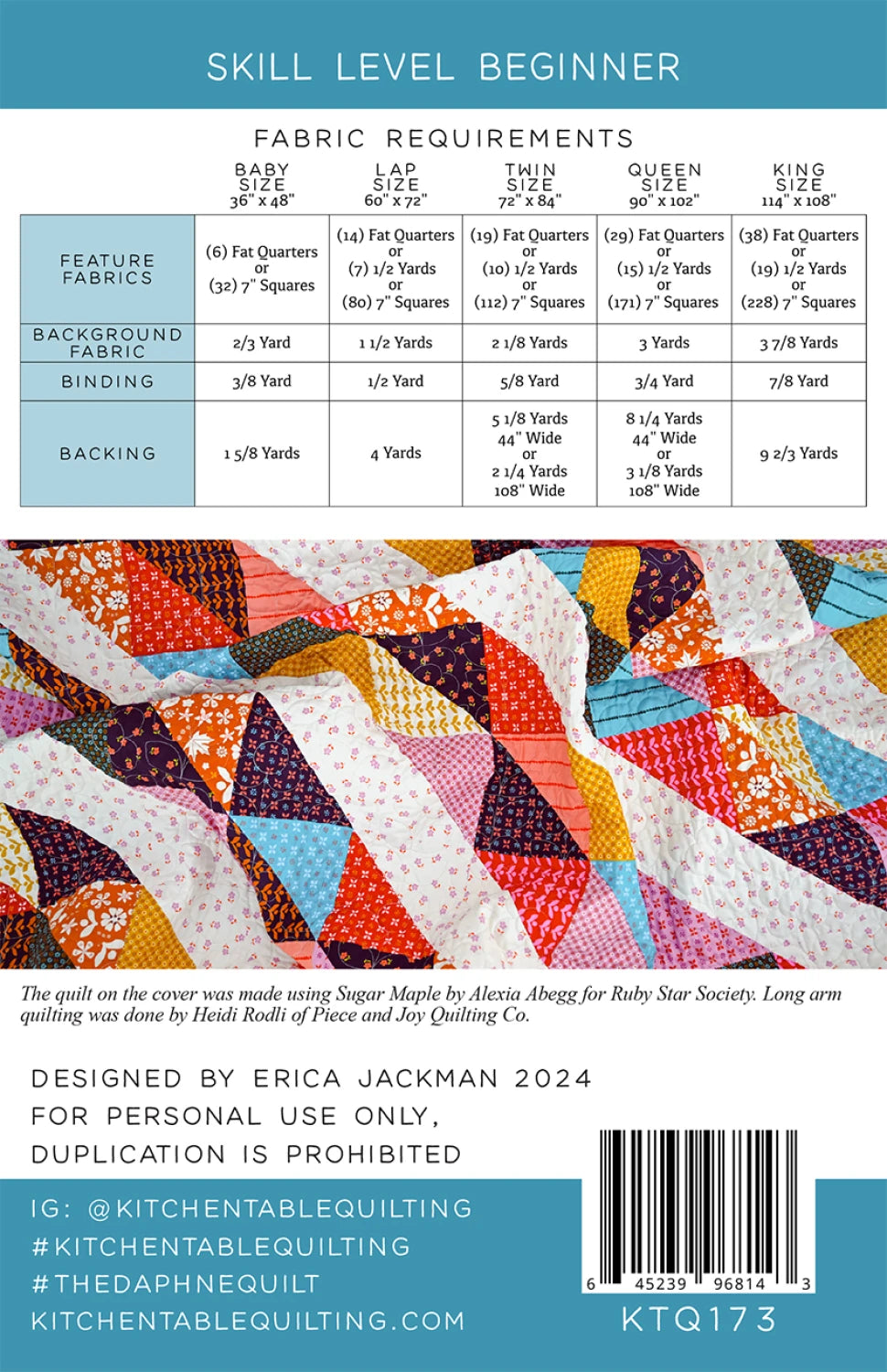 The Daphne Quilt Pattern - Kitchen Table Quilting