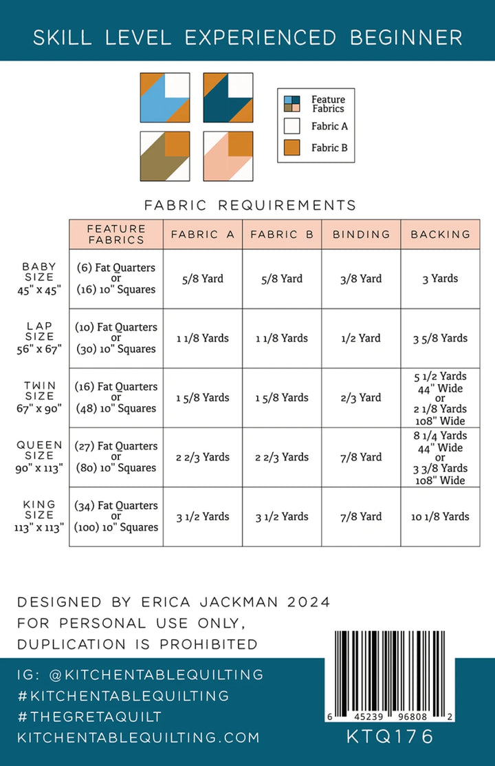 The Greta Quilt Pattern - Kitchen Table Quilting