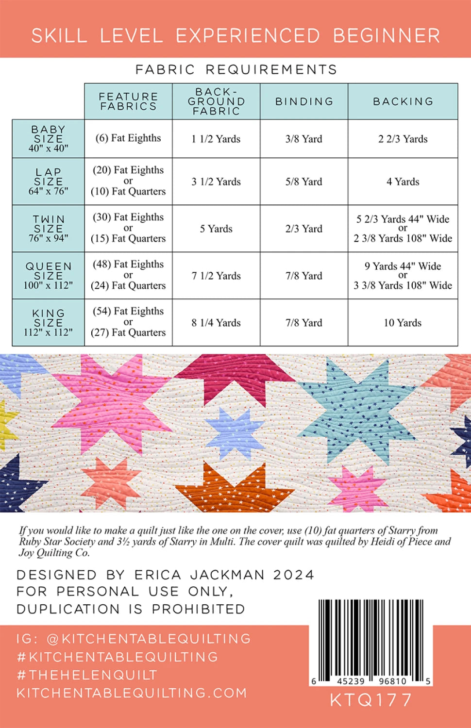 The Helen Quilt Pattern - Kitchen Table Quilting