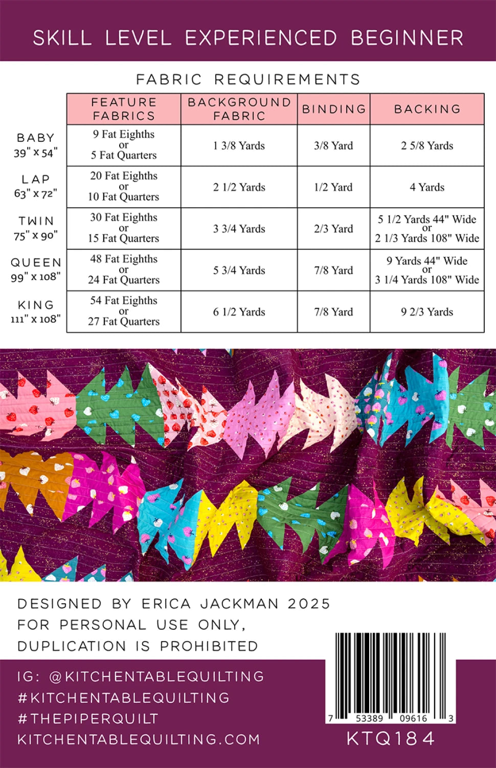 The Piper Quilt Pattern - Kitchen Table Quilting