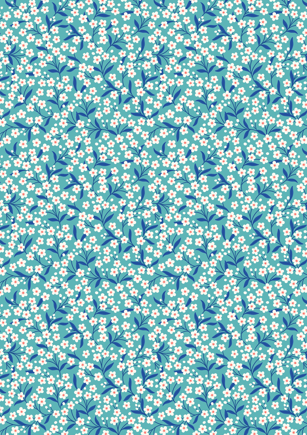 Boho Blooms - Flower Sprigs - Turquoise and Blue - L14A