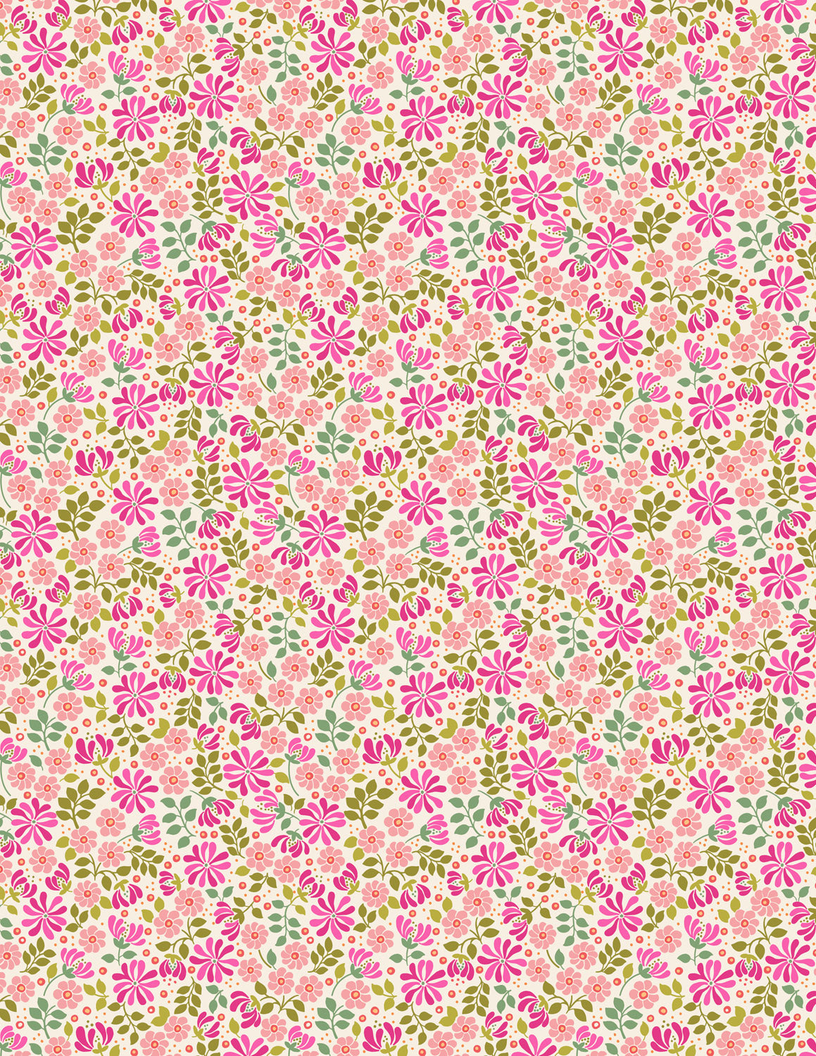 Boho Blooms - Floral Burst - Pinks and Green - L15A