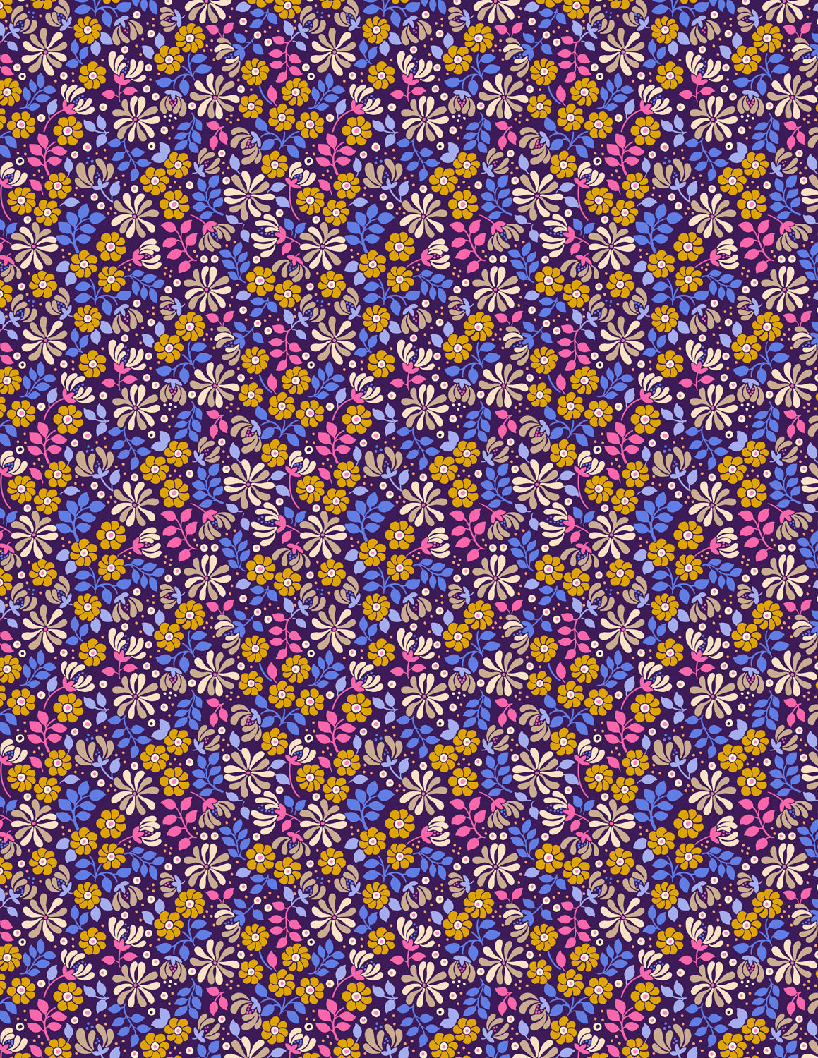 Boho Blooms - Floral Burst - Dark Purple - L15C
