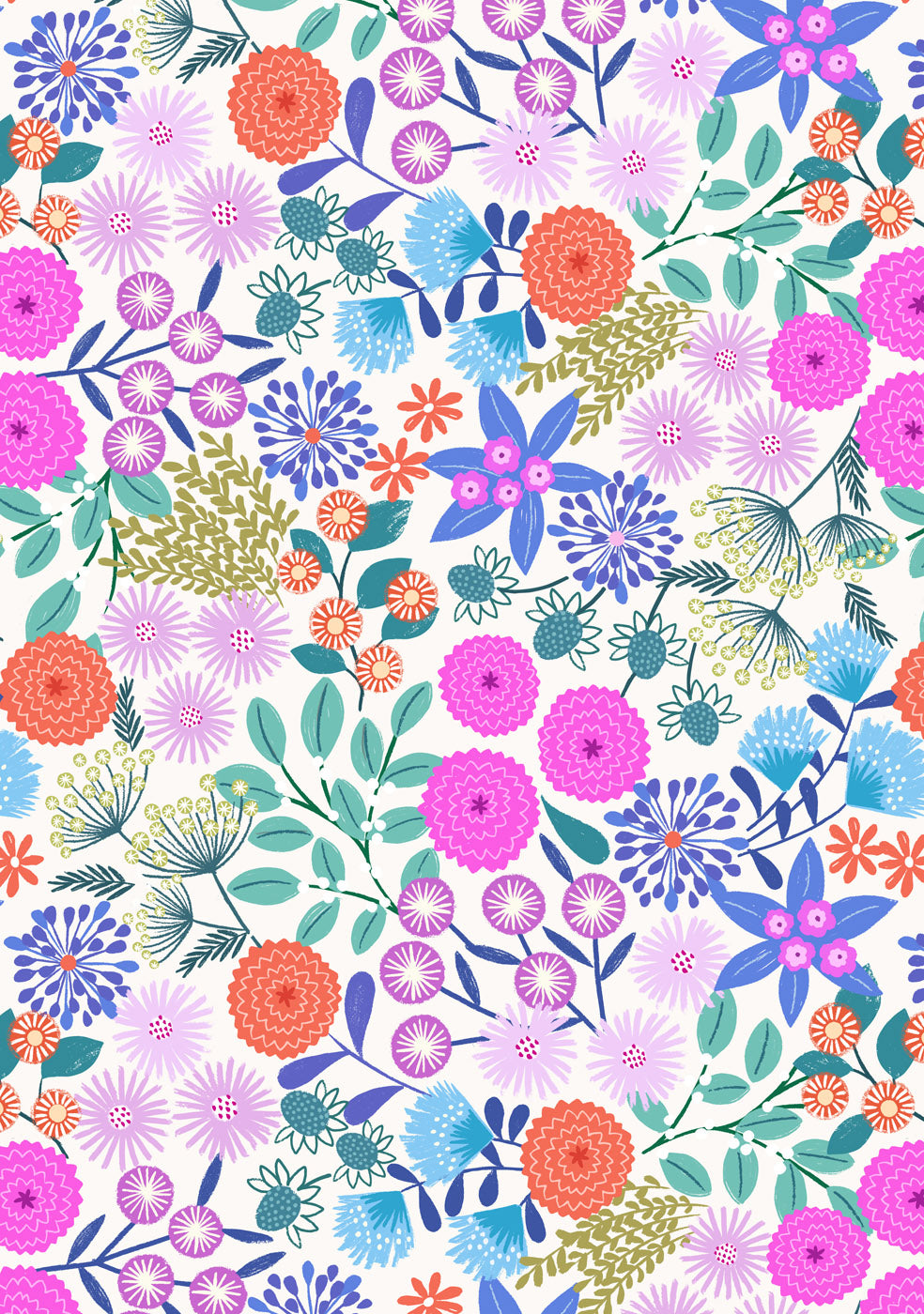 Creative Landscapes - Mountains and Shores - Landscape Floral - Cream - L23A