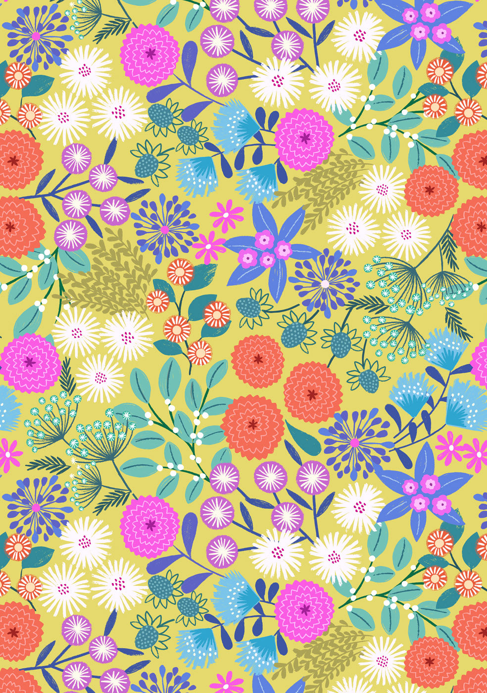 Creative Landscapes - Mountains and Shores - Landscape Floral - Sunday Day Yellow - L23B