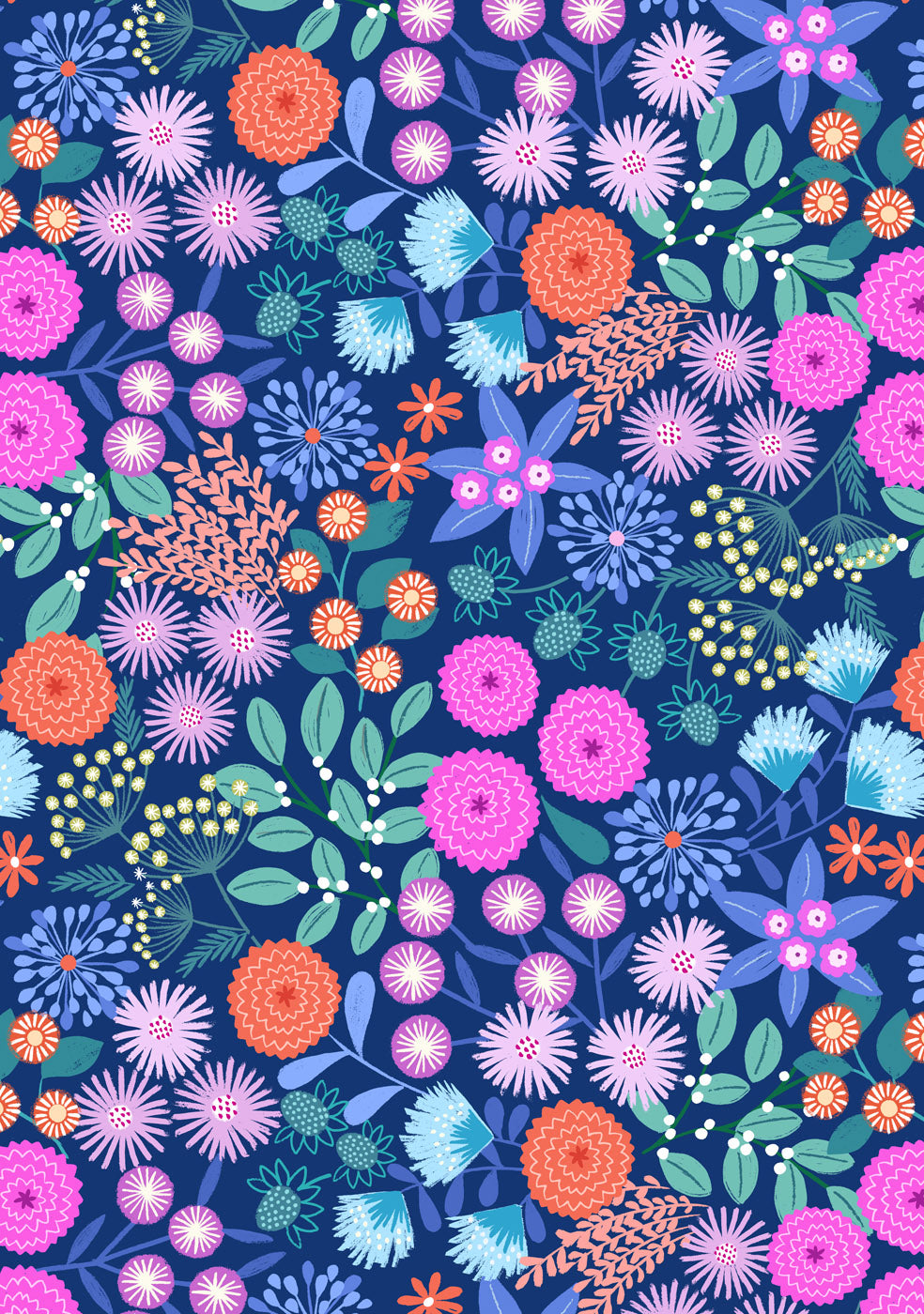 Creative Landscapes - Mountains and Shores - Landscape Floral - Dark Blue - L23C