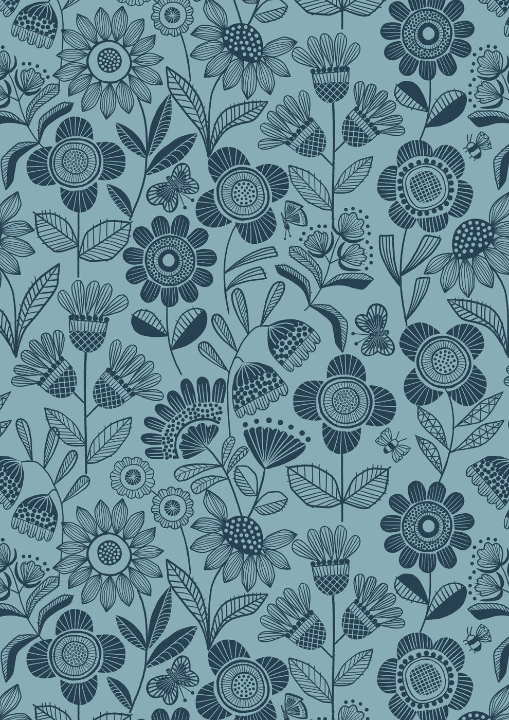 Jaynie - Jaynie flowers on blue - L29B