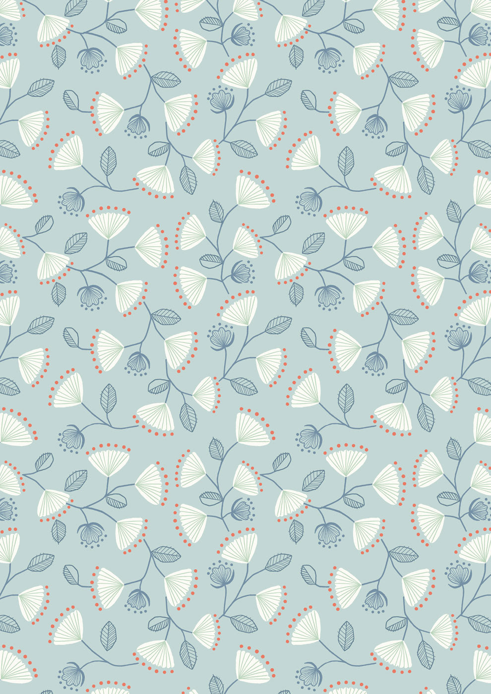 Jaynie - White blooms on pale blue - L31B