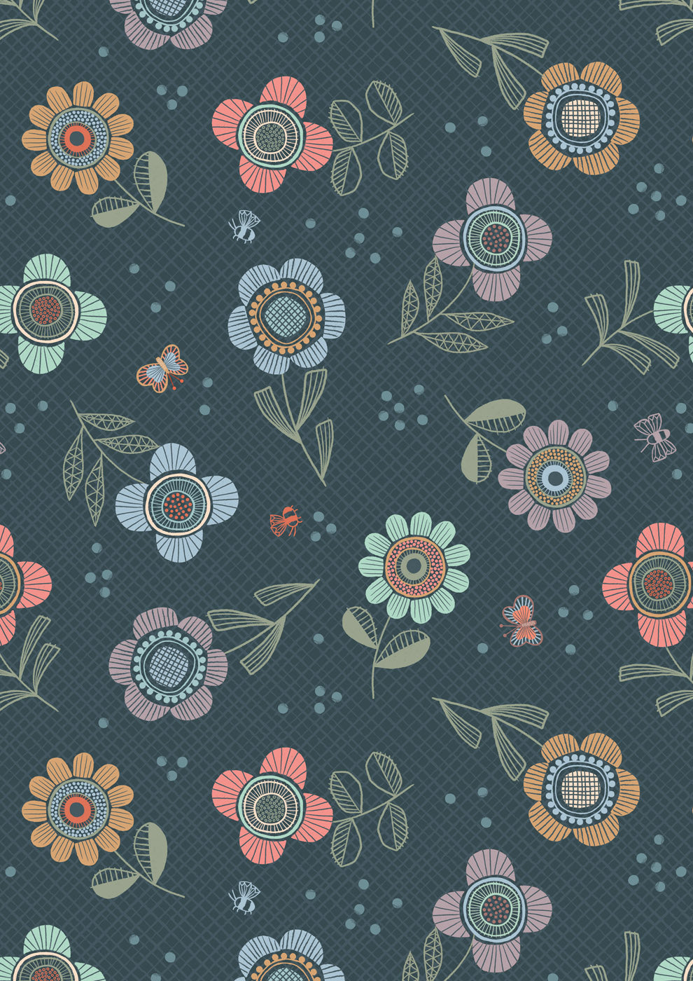 Jaynie - Flower dash on charcoal - L32C