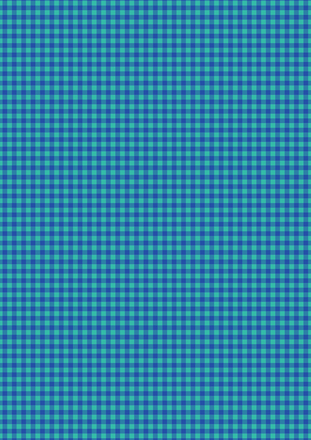 Patchwork Joy - Navy blue and turquoise mini gingham - L35C
