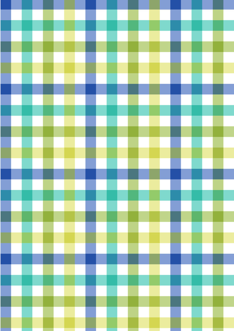 Patchwork Joy - Blue to green big gingham - L37B
