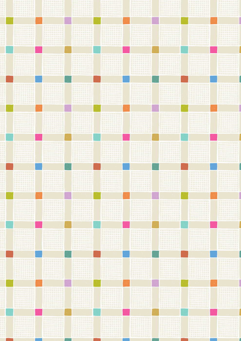 Patchwork Joy - Lovely check cream - L38A