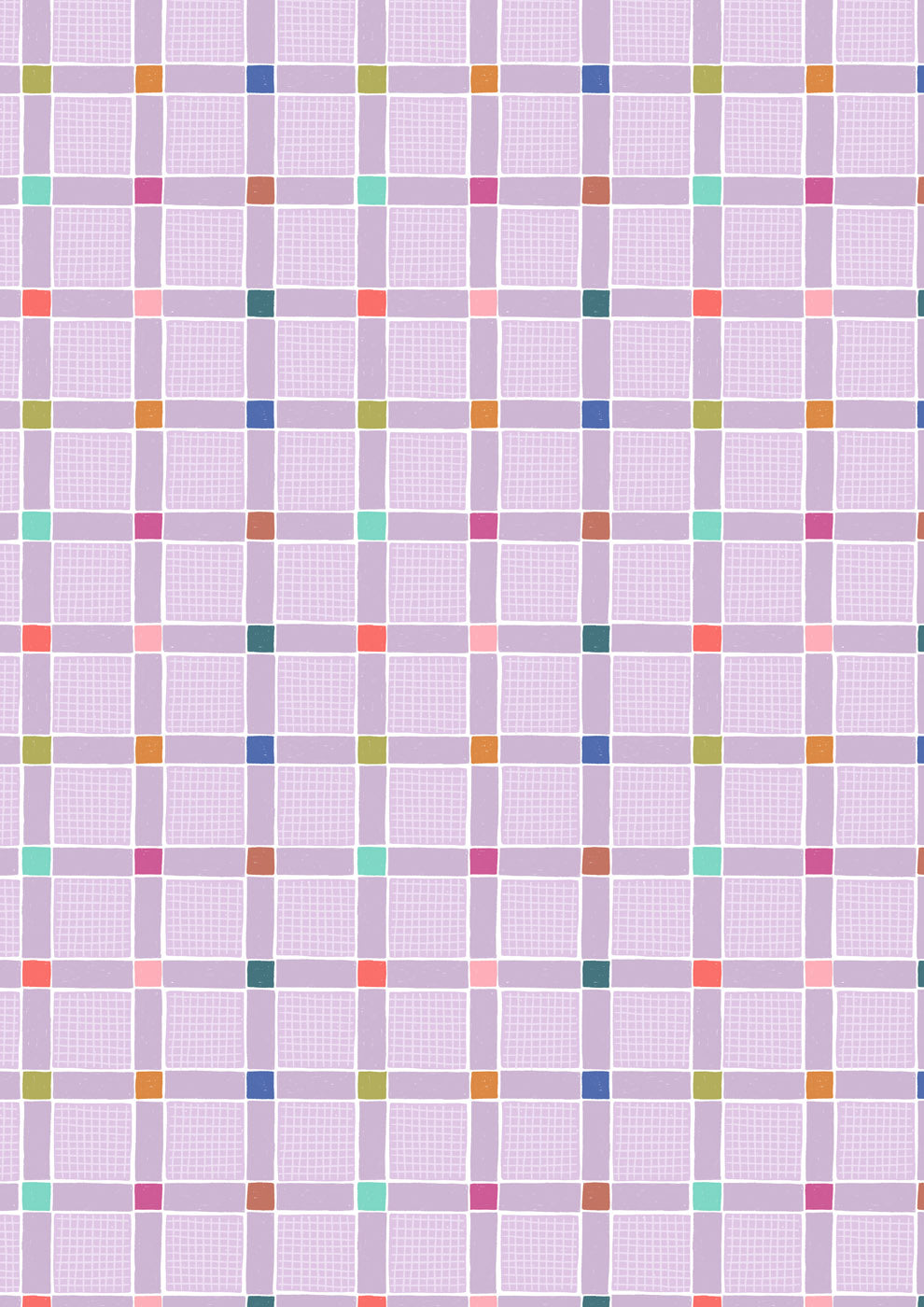 Patchwork Joy - Lovely check lilac - L38B