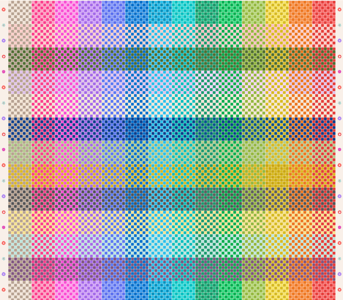 Patchwork Joy - Patchwork Joy multi coloured 3 inch square checkerboard - L42