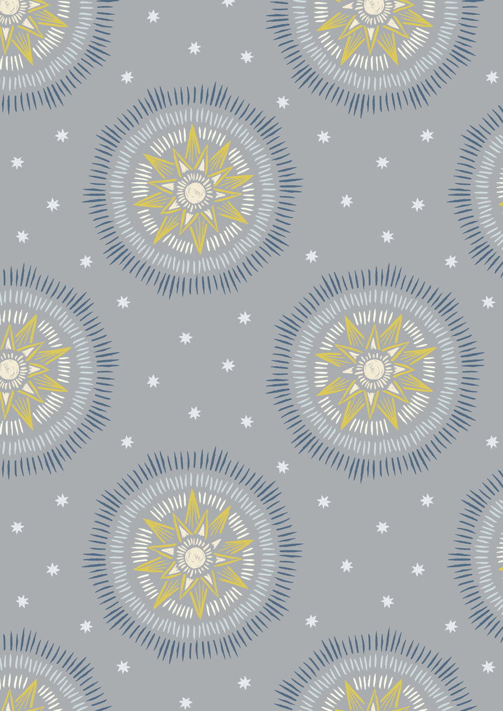 Winter Solstice - Sun Star (with gold metallic) - Grey - L60B
