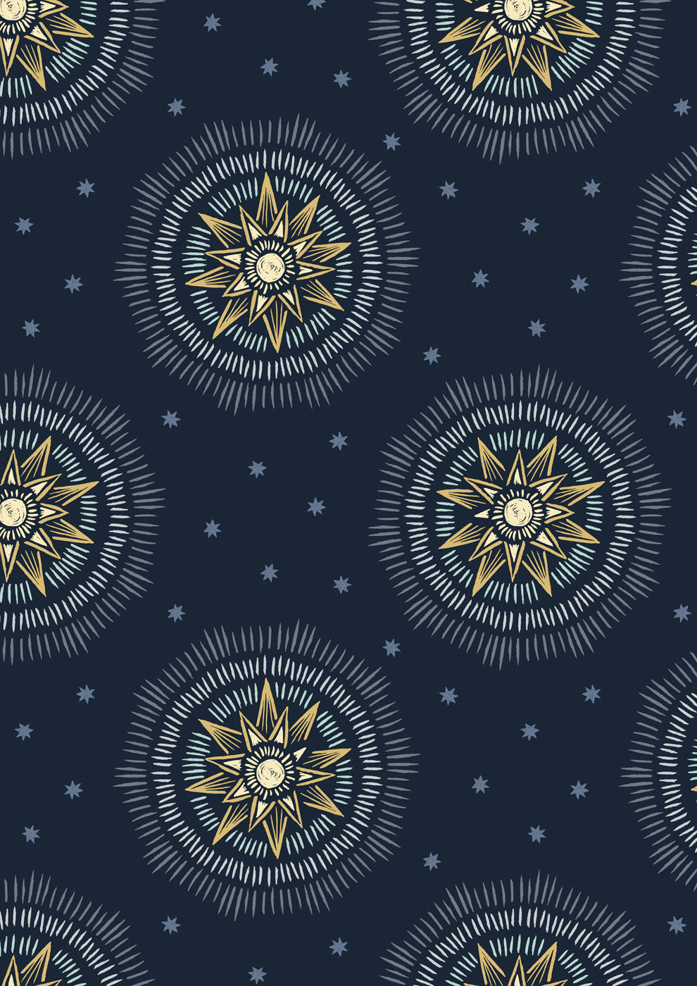 Winter Solstice - Sun Star (with gold metallic) - Midnight Blue - L60C