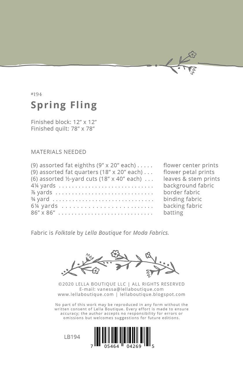Spring Fling Quilt Pattern