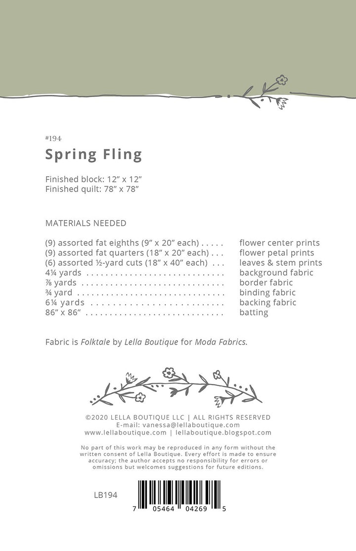 Spring Fling Quilt Pattern