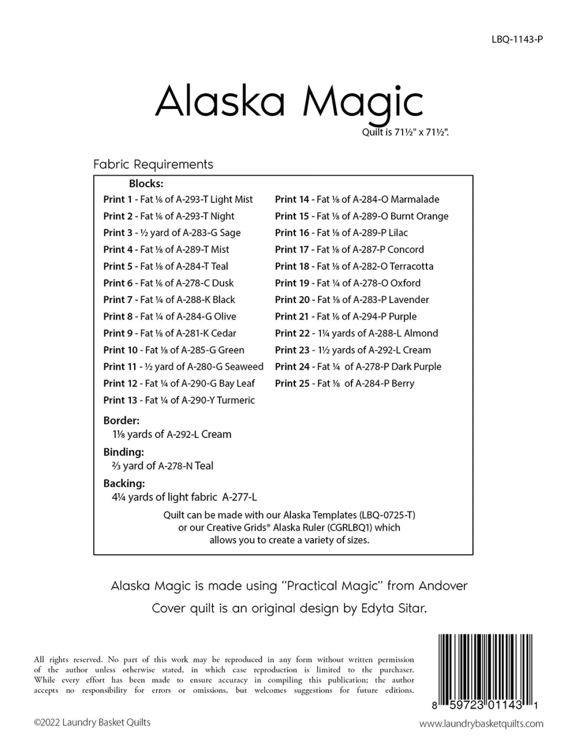 Alaska Magic Quilt Pattern - Laundry Basket Quilts