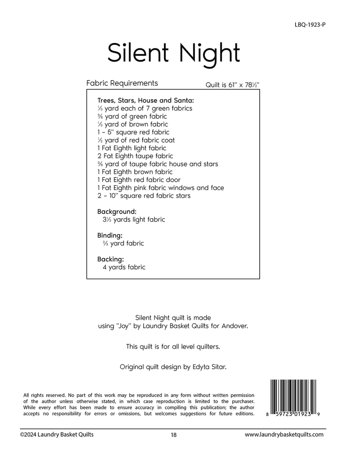 Silent Night - Laundry Basket Quilts