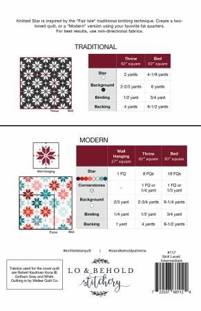 Knitted Star Quilt Pattern - Lo & Behold Stitchery