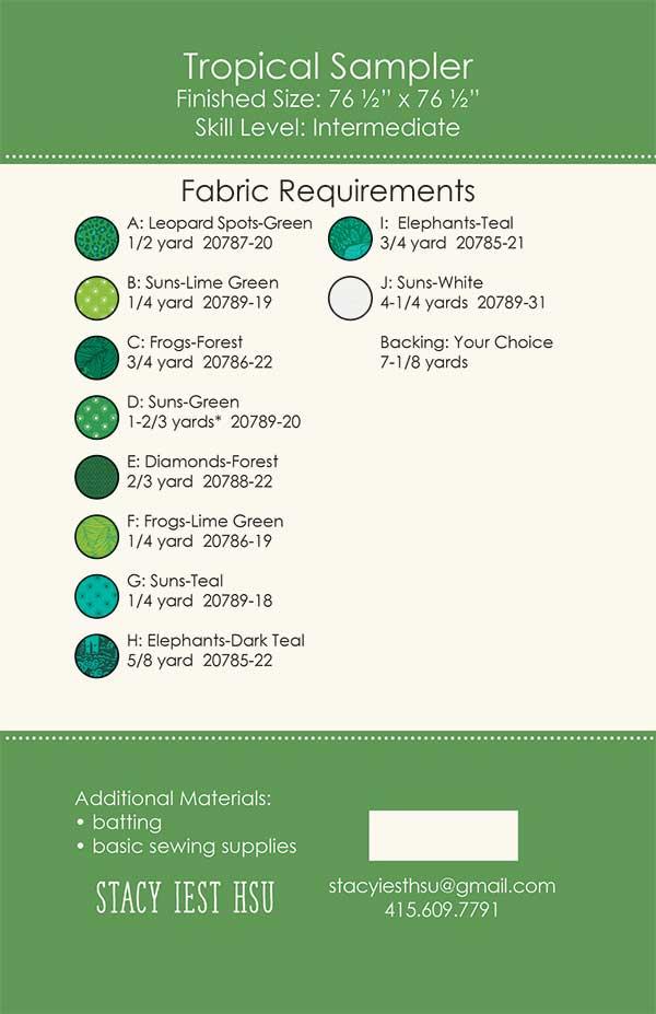 Tropical Sampler Quilt Pattern