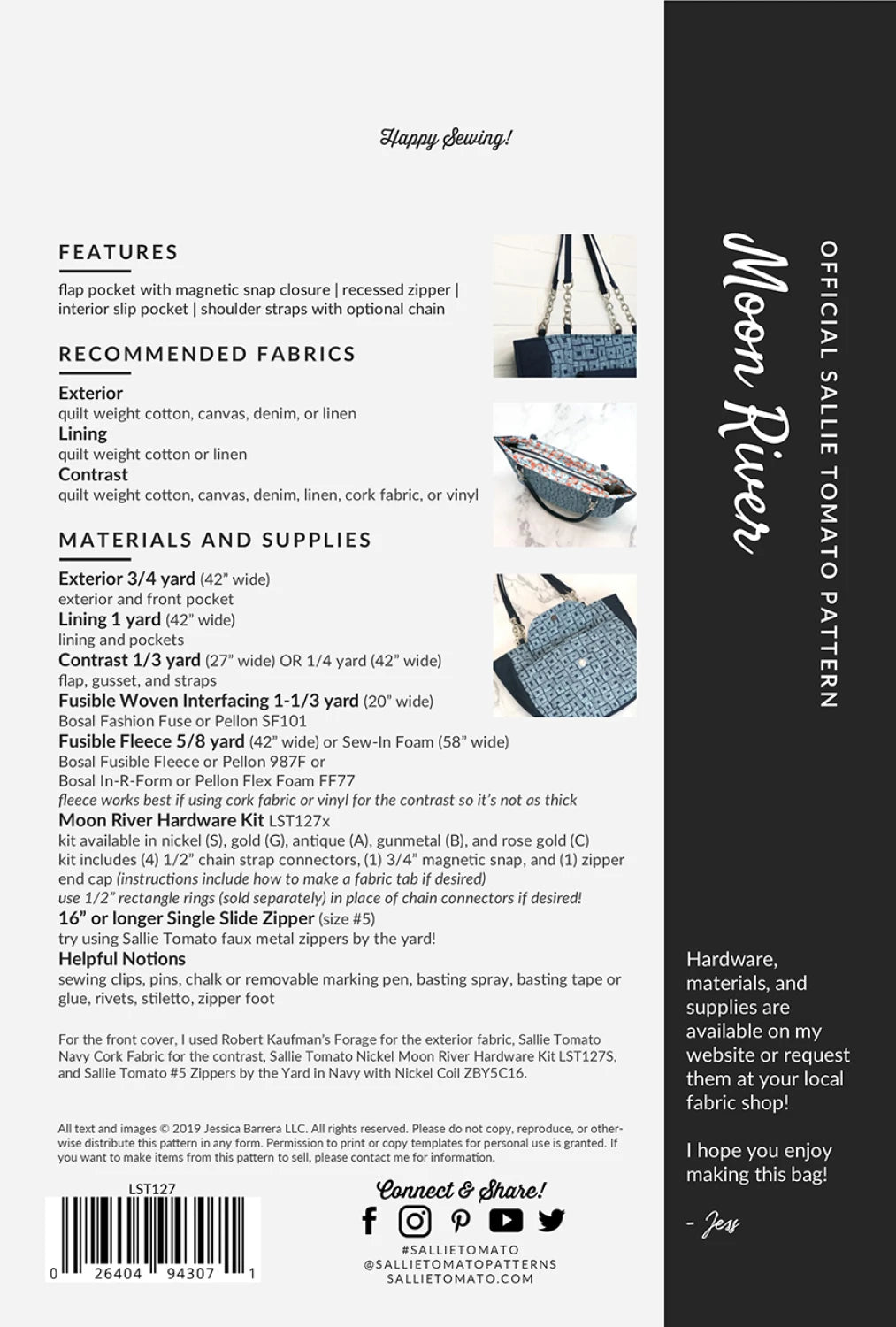 Moon River Purse Pattern - Sallie Tomato