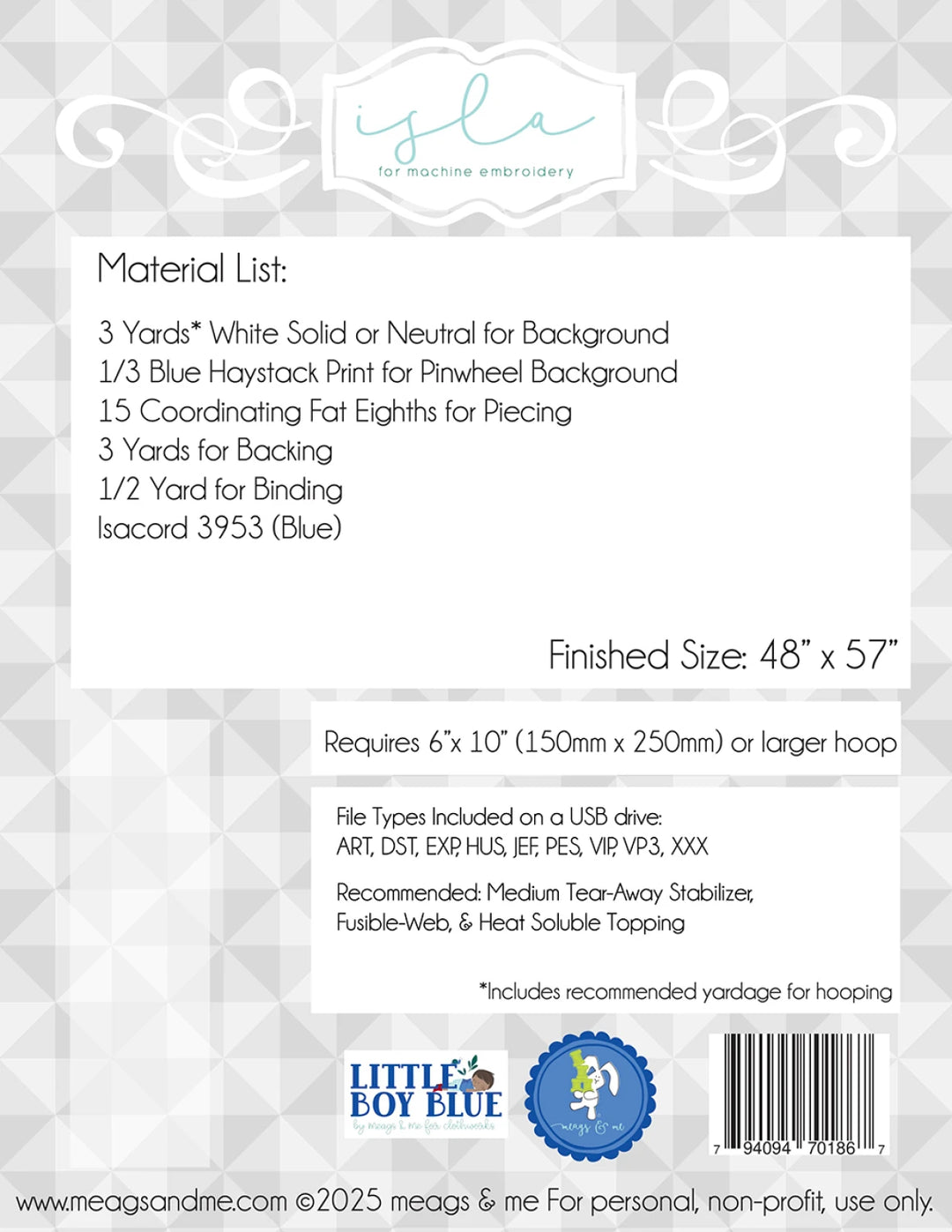 Isla USB for Machine Embroidery