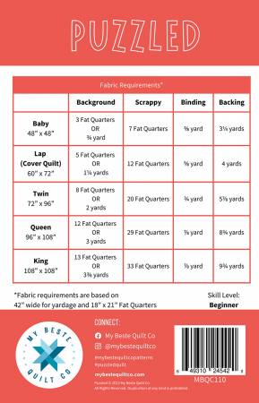 Puzzled Quilt Pattern - My Beste Quilt Co