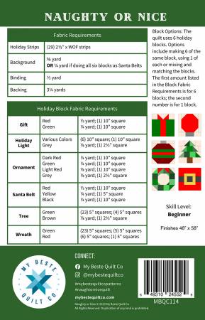 Naughty Or Nice Quilt Pattern - My Beste Quilt Co