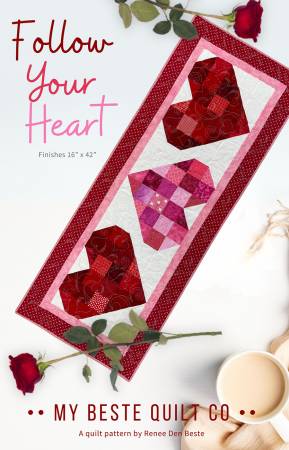 Follow Your Heart Table Runner  - My Beste Quilt Co